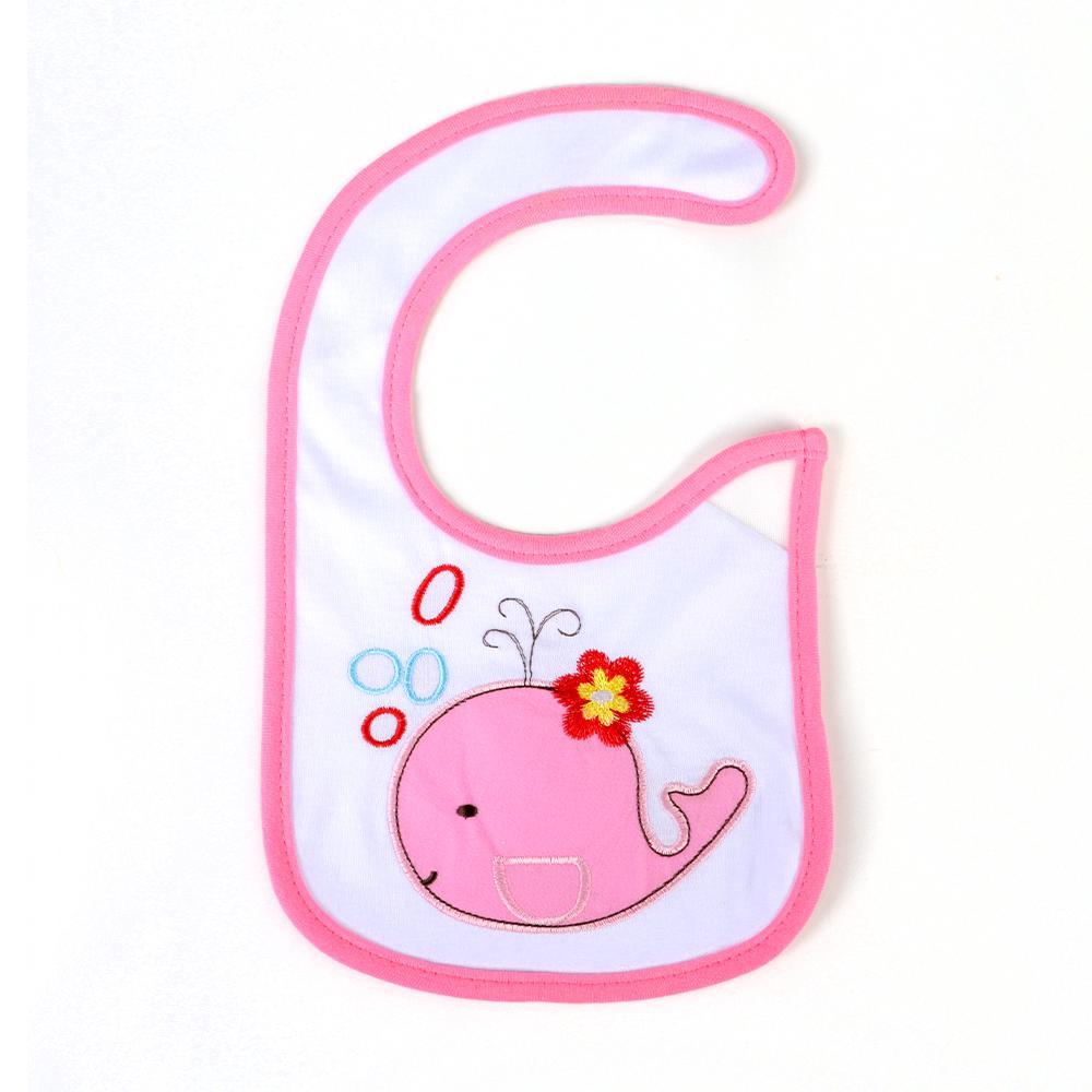Whale Bibs For Baby - Pink/White (IS-39)